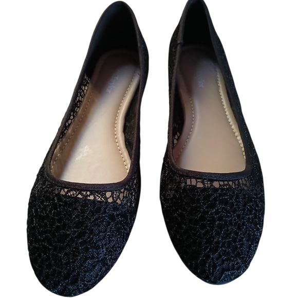 Sophia Taylor Black Lace Loafers Size 11M - Picture 2 of 6